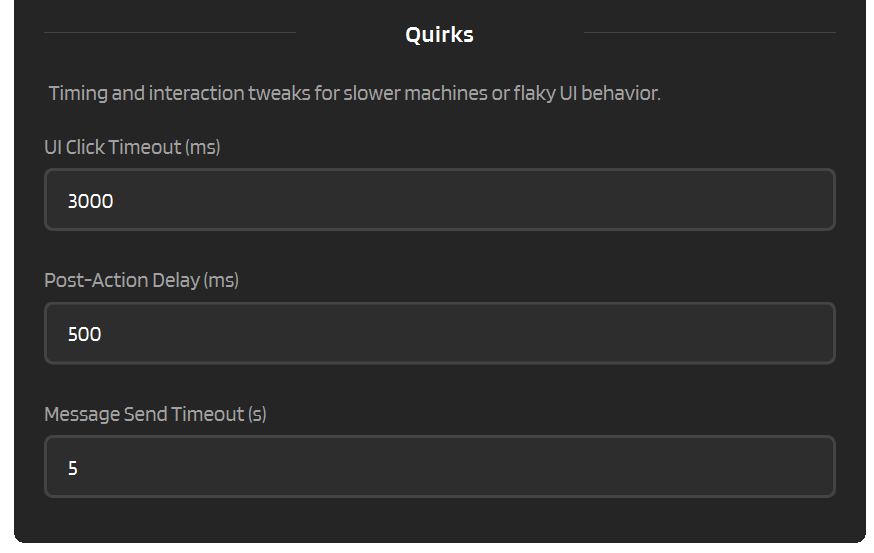 GLM Timing Settings