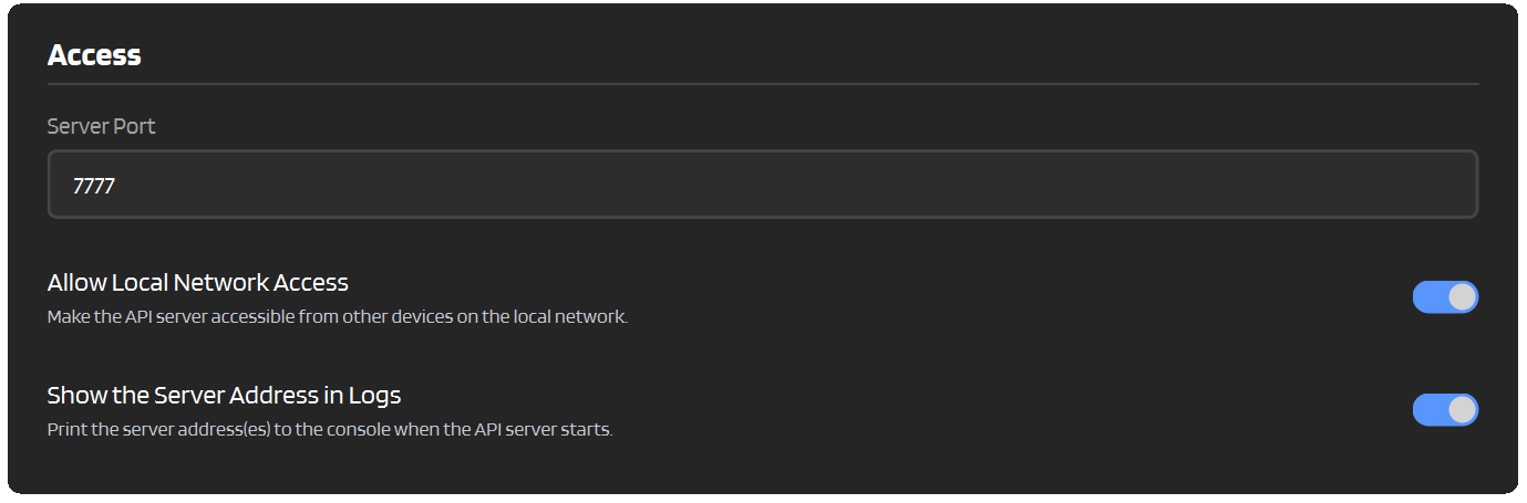 Network settings