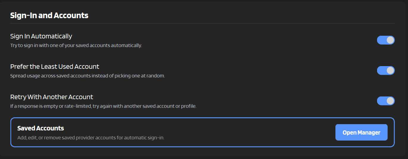 Login settings